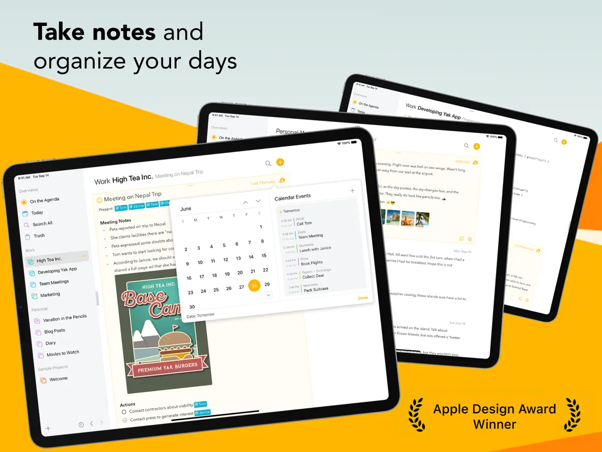 Agenda — iPad screenshots 1