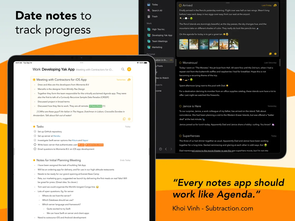 Agenda — iPad screenshots 2