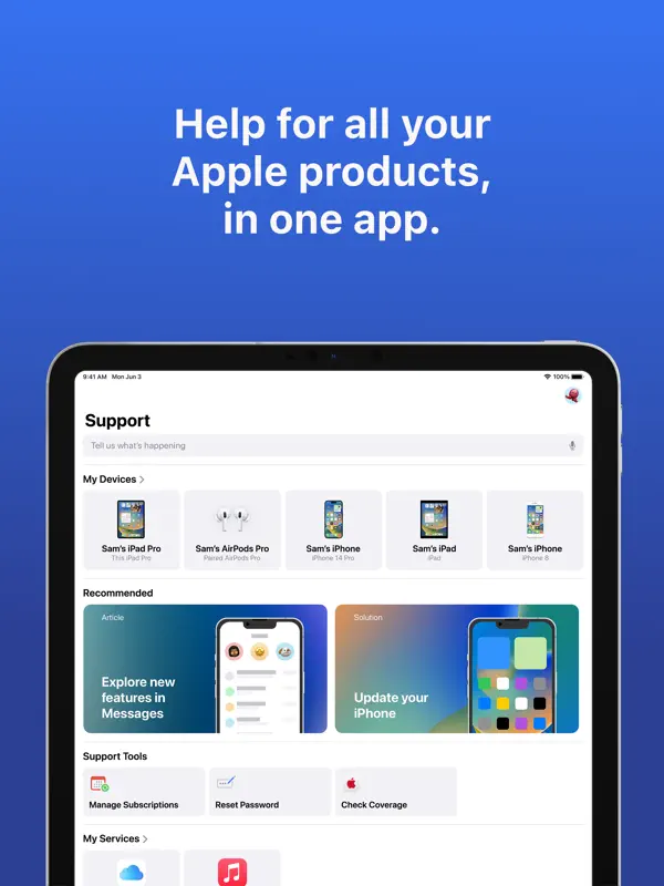 Apple Support — iPad スクリーンショット 1