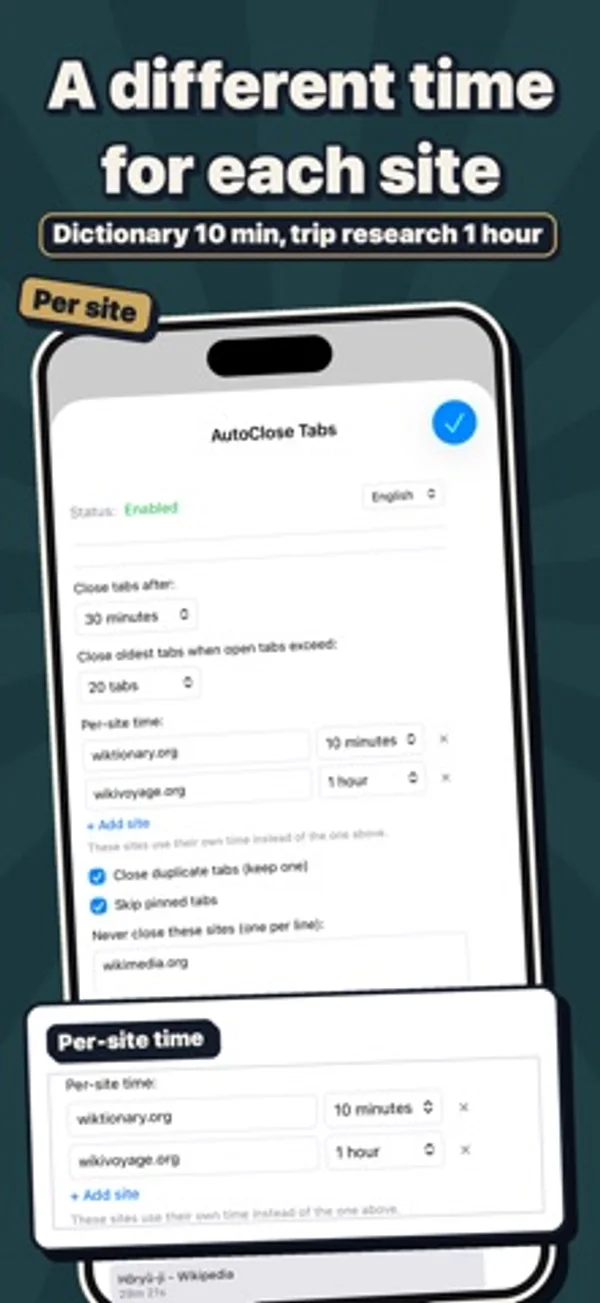 AutoClose Tabs – Auto Cleanup — iPhone screenshots 2