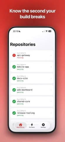 Buildhorn: CI/CD Alerts — iPhone スクリーンショット 1