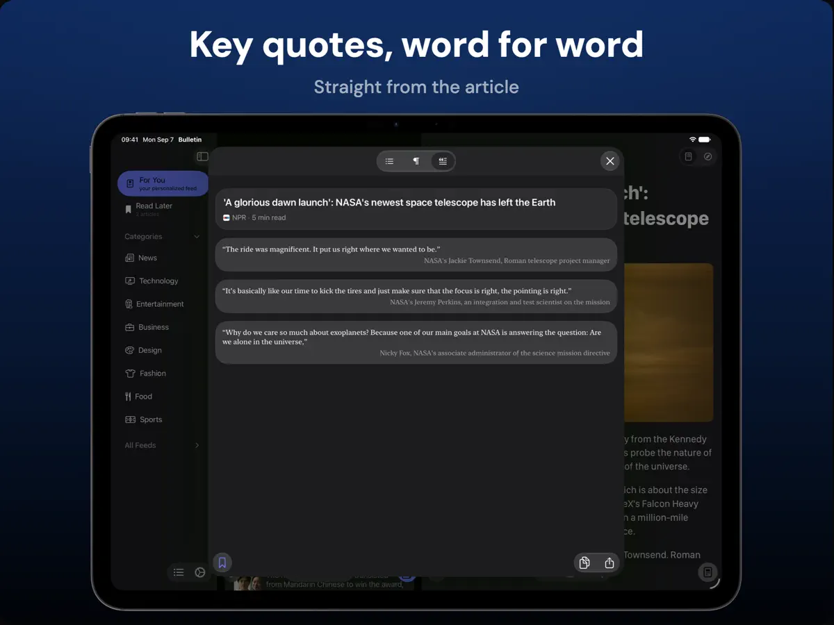 Bulletin — iPad screenshots 5