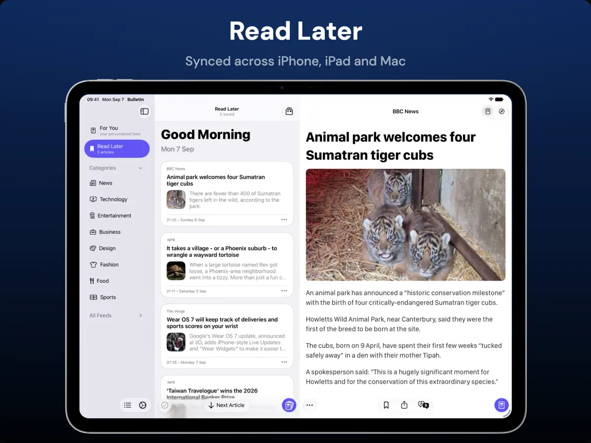 Bulletin — iPad screenshots 6
