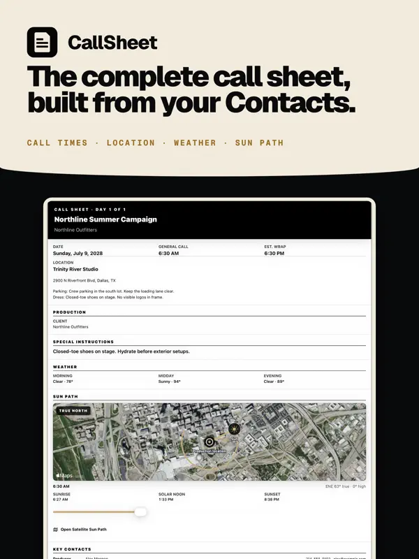 CallSheet: Crew Calls — iPad screenshots 1