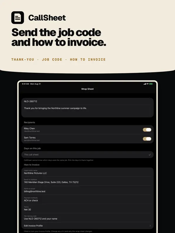 CallSheet: Crew Calls — iPad screenshots 10