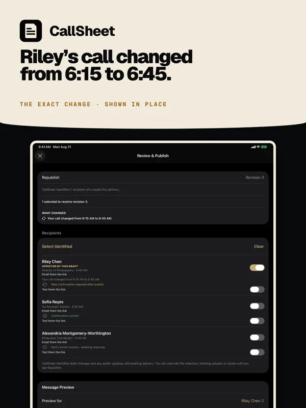 CallSheet: Crew Calls — iPad screenshots 4