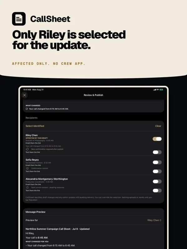 CallSheet: Crew Calls — iPad screenshots 5