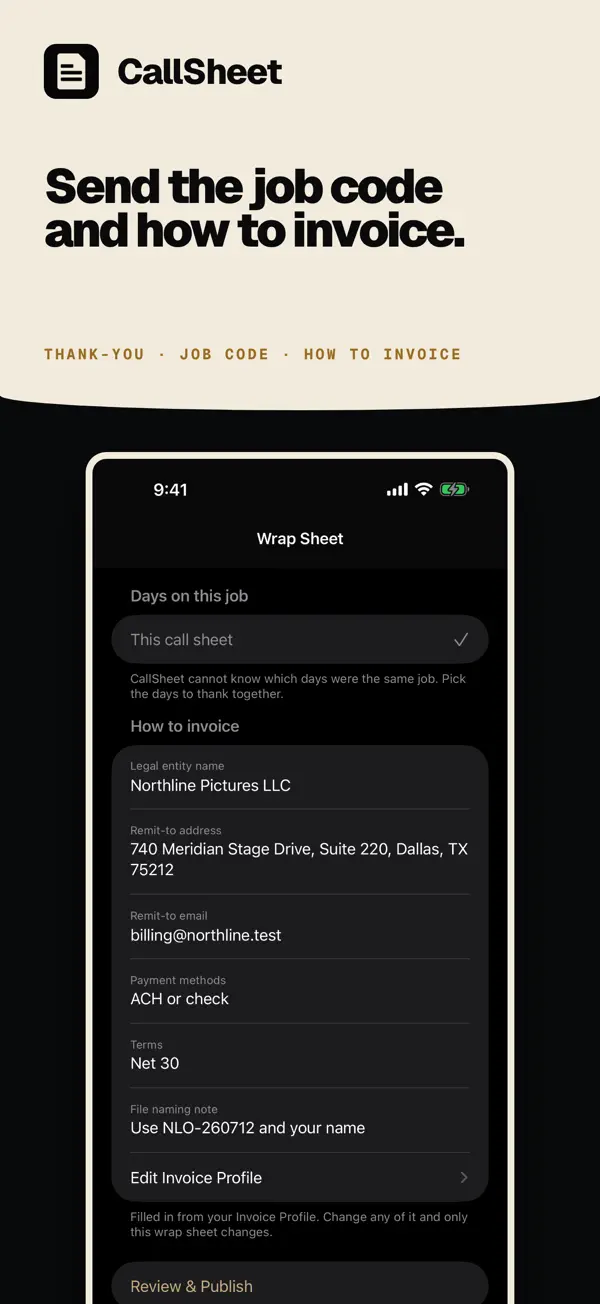 CallSheet: Crew Calls — iPhone スクリーンショット 10