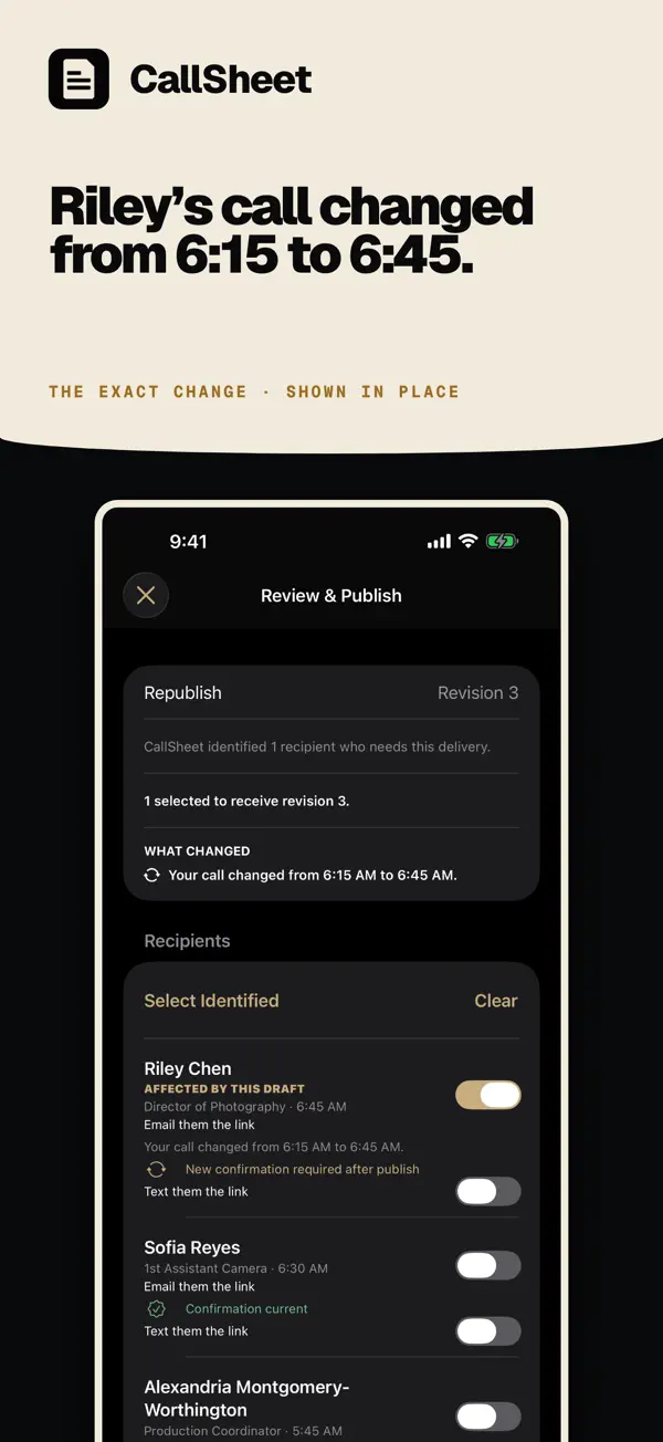 CallSheet: Crew Calls — iPhone スクリーンショット 4