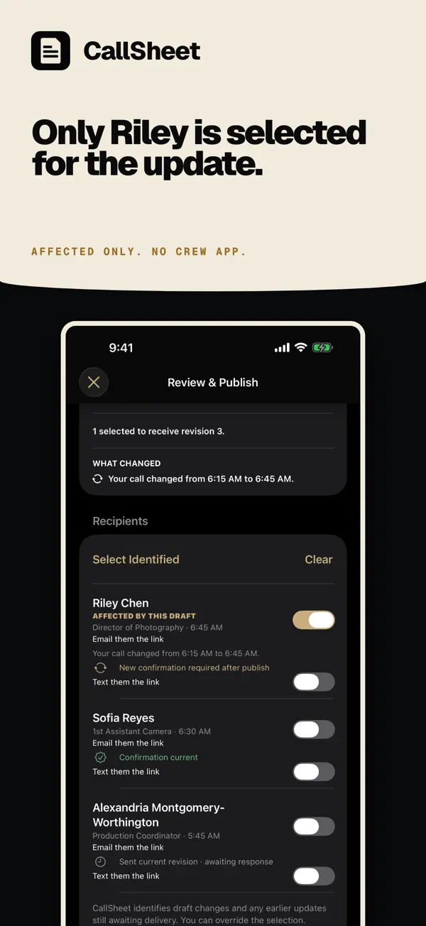 CallSheet: Crew Calls — iPhone スクリーンショット 5