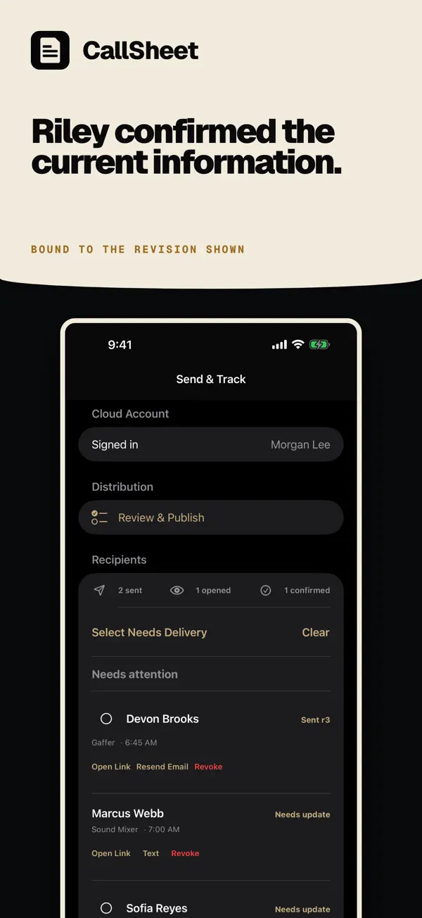 CallSheet: Crew Calls — iPhone スクリーンショット 6