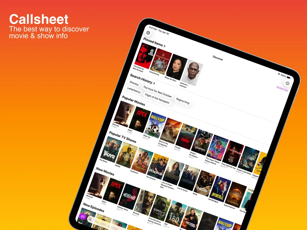 Callsheet: Find Cast & Crew — iPad screenshots 1