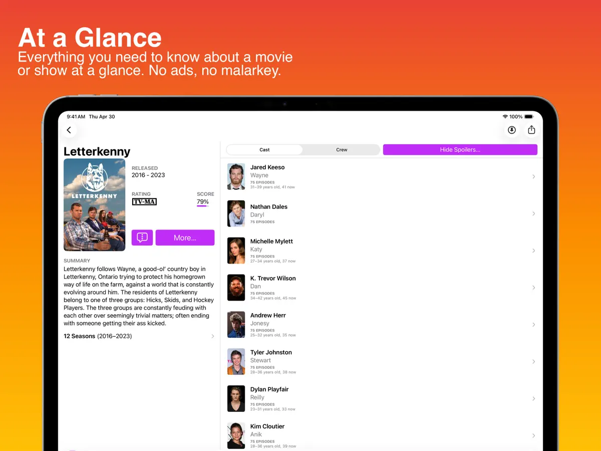 Callsheet: Find Cast & Crew — iPad 截图 2