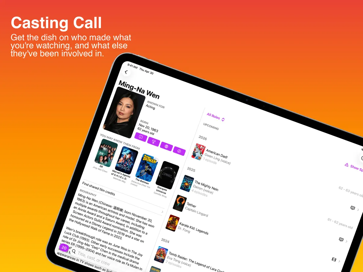 Callsheet: Find Cast & Crew — iPad 截图 4