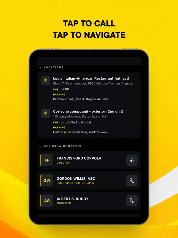 Callsheet Pro — iPad screenshots 2