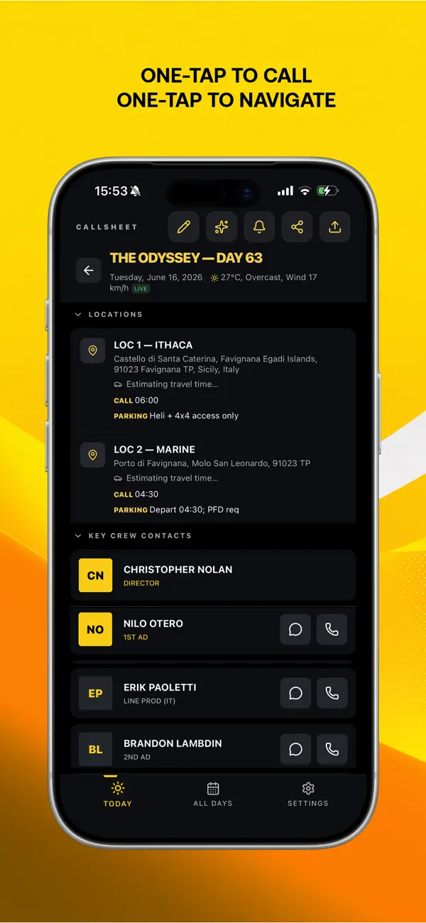 Callsheet Pro — iPhone screenshots 2