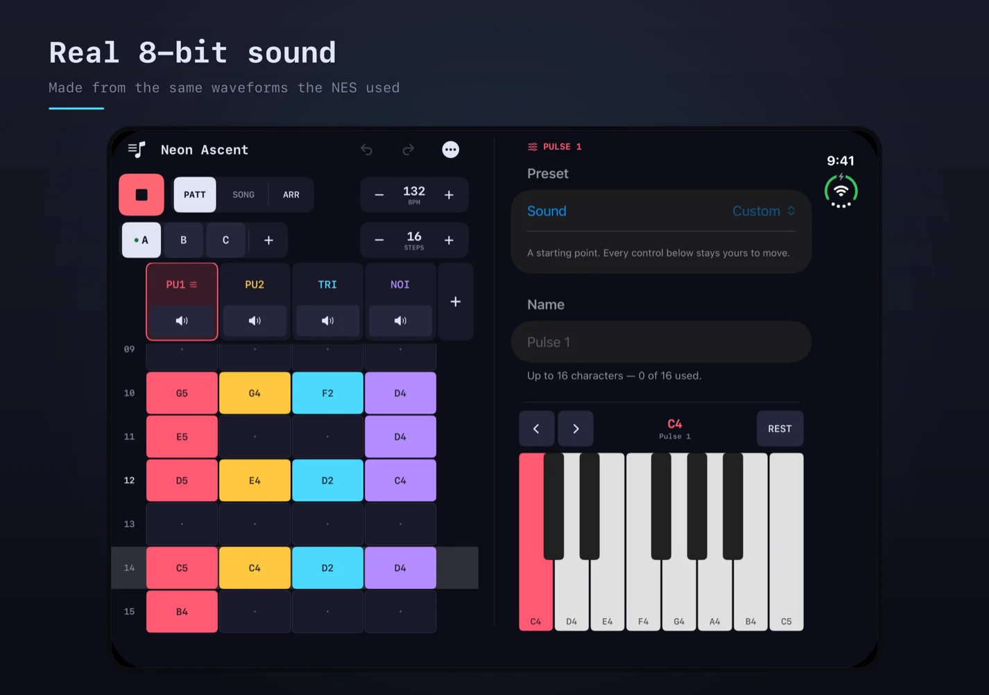 Developer screenshot of song playback in the split iPhone Duo layout