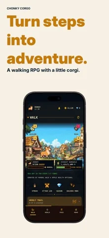 Chonky Corgo: Walking RPG — iPhone スクリーンショット 1