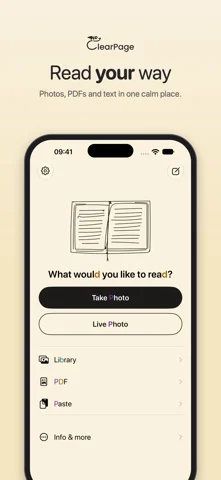 ClearPage: Dyslexia Reader — iPhone screenshots 1