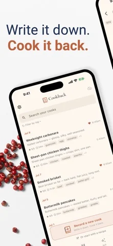 Cookback: Cooking Journal — iPhone 스크린샷 1