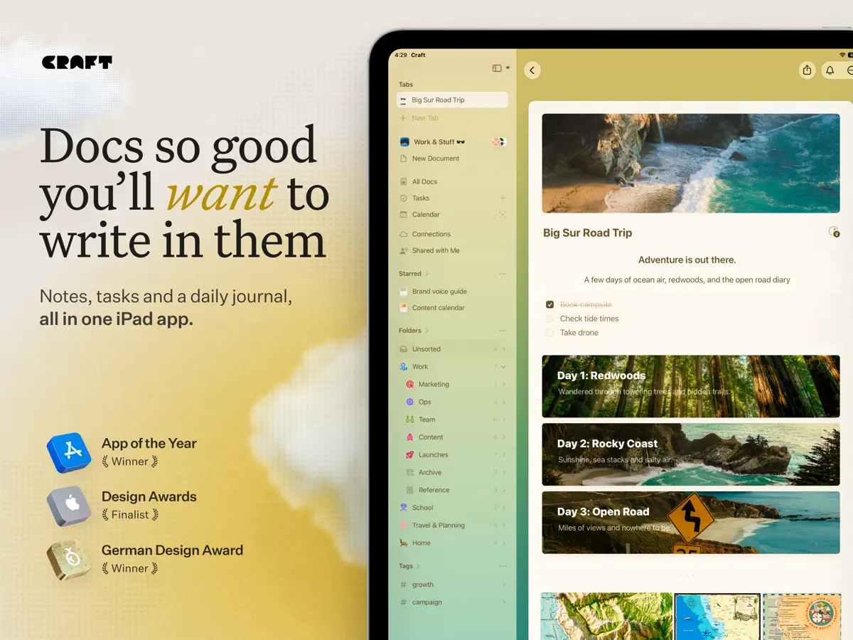 Craft — iPad screenshots 1