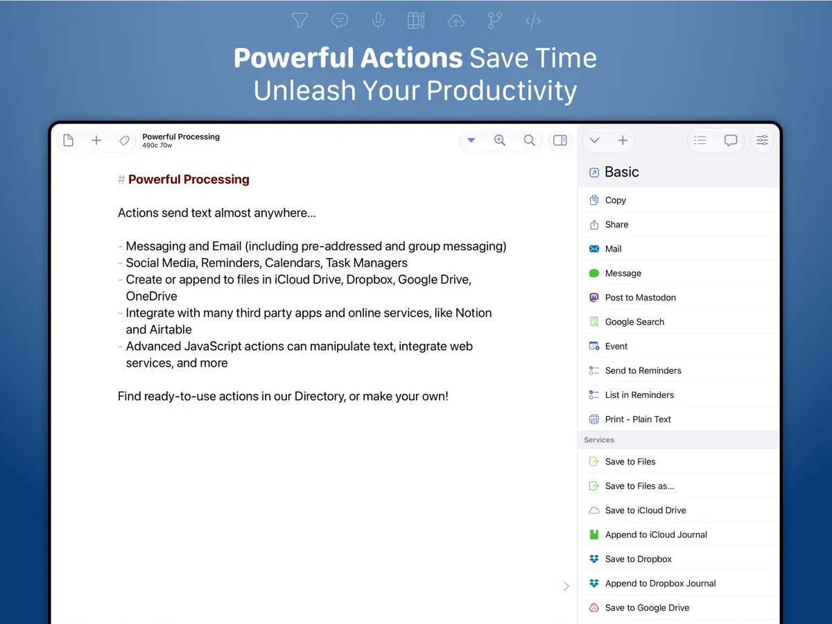Drafts — iPad screenshots 3
