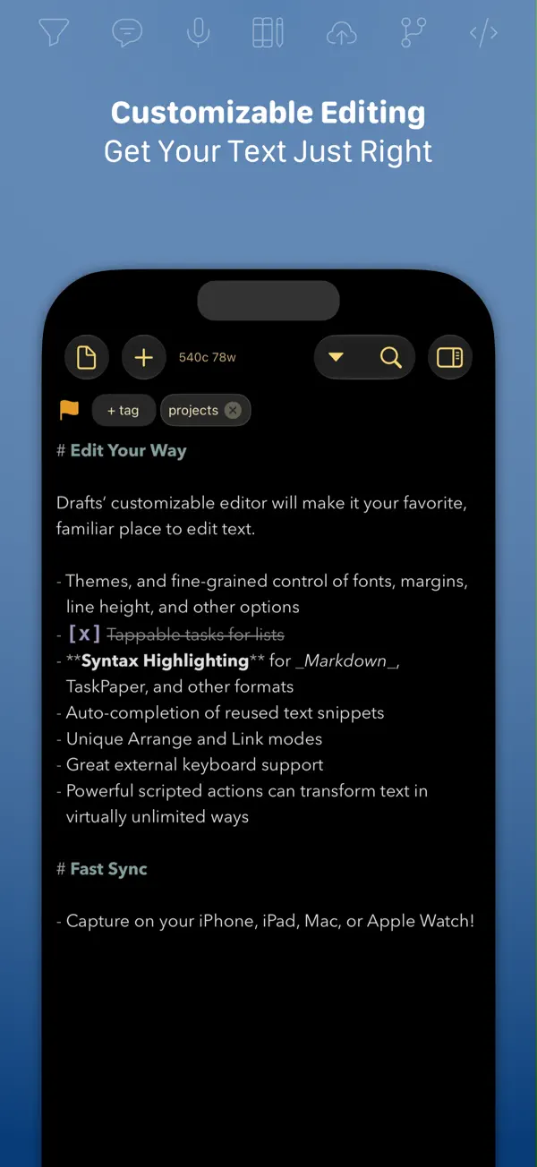 Drafts — iPhone スクリーンショット 2