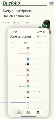 Duefolio: Manage Subscriptions — iPhone スクリーンショット 1