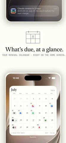 Duefolio: Manage Subscriptions — iPhone 截图 2