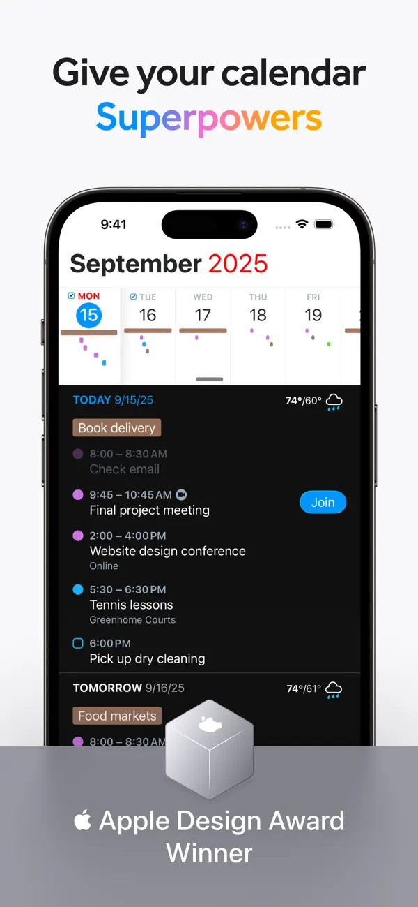 Fantastical — iPhone screenshots 1