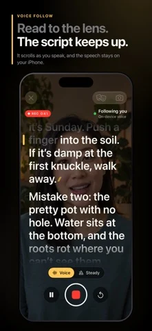 Fold Cue: Voice Teleprompter — iPhone screenshots 1