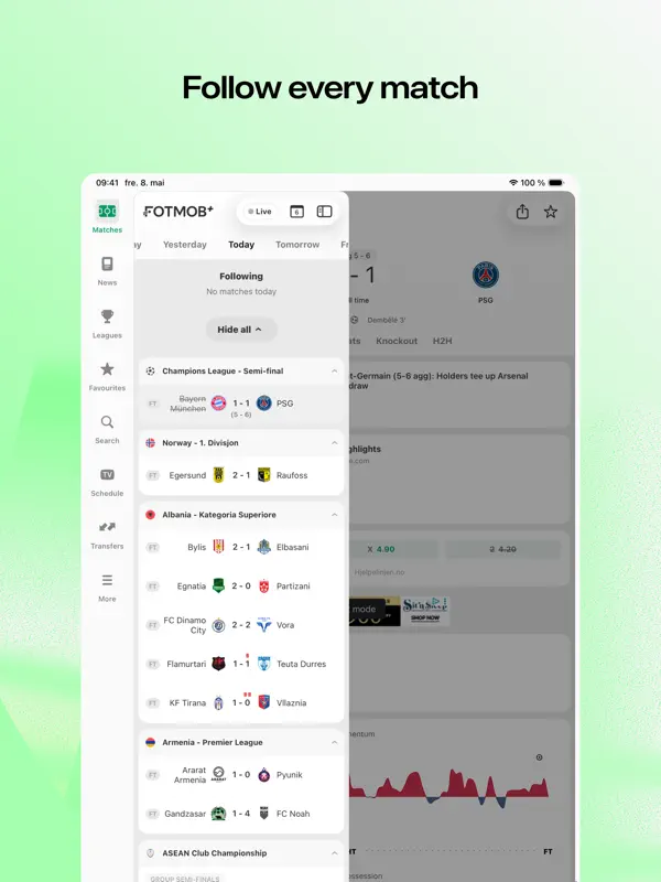 FotMob — iPad screenshots 1