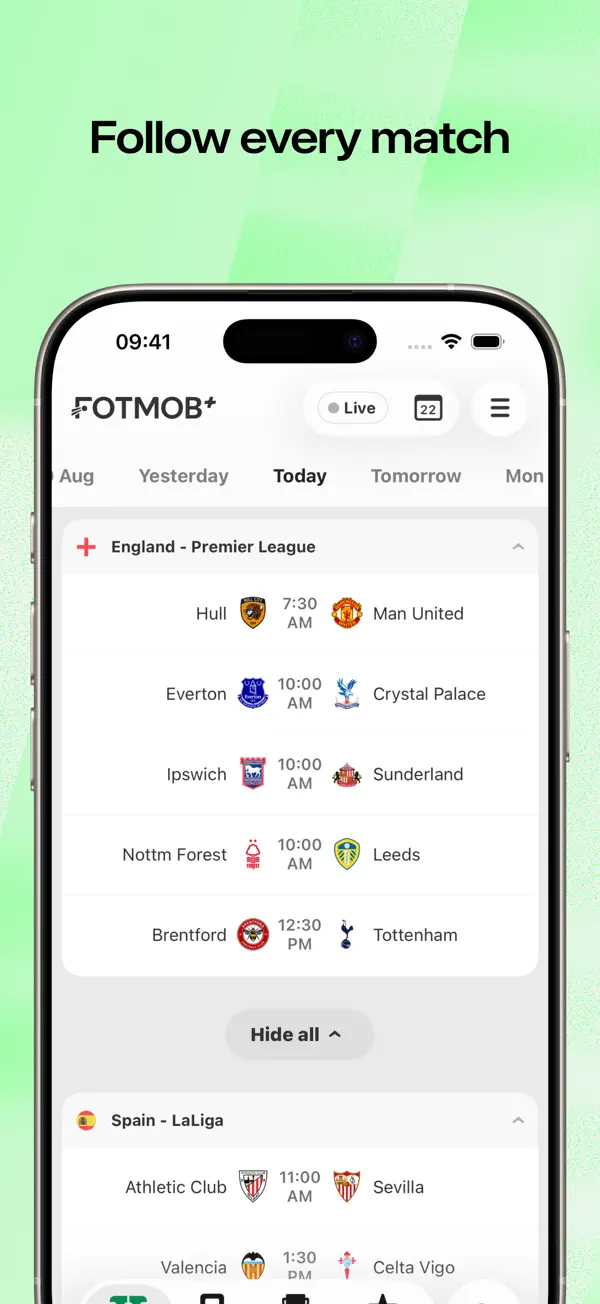 FotMob — iPhone screenshots 1