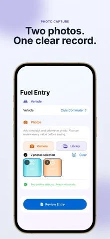 Fuel log tracker: Click2Track — iPhone 스크린샷 1