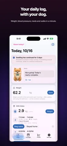 Heart One: Health Log with Dog — iPhone screenshots 1
