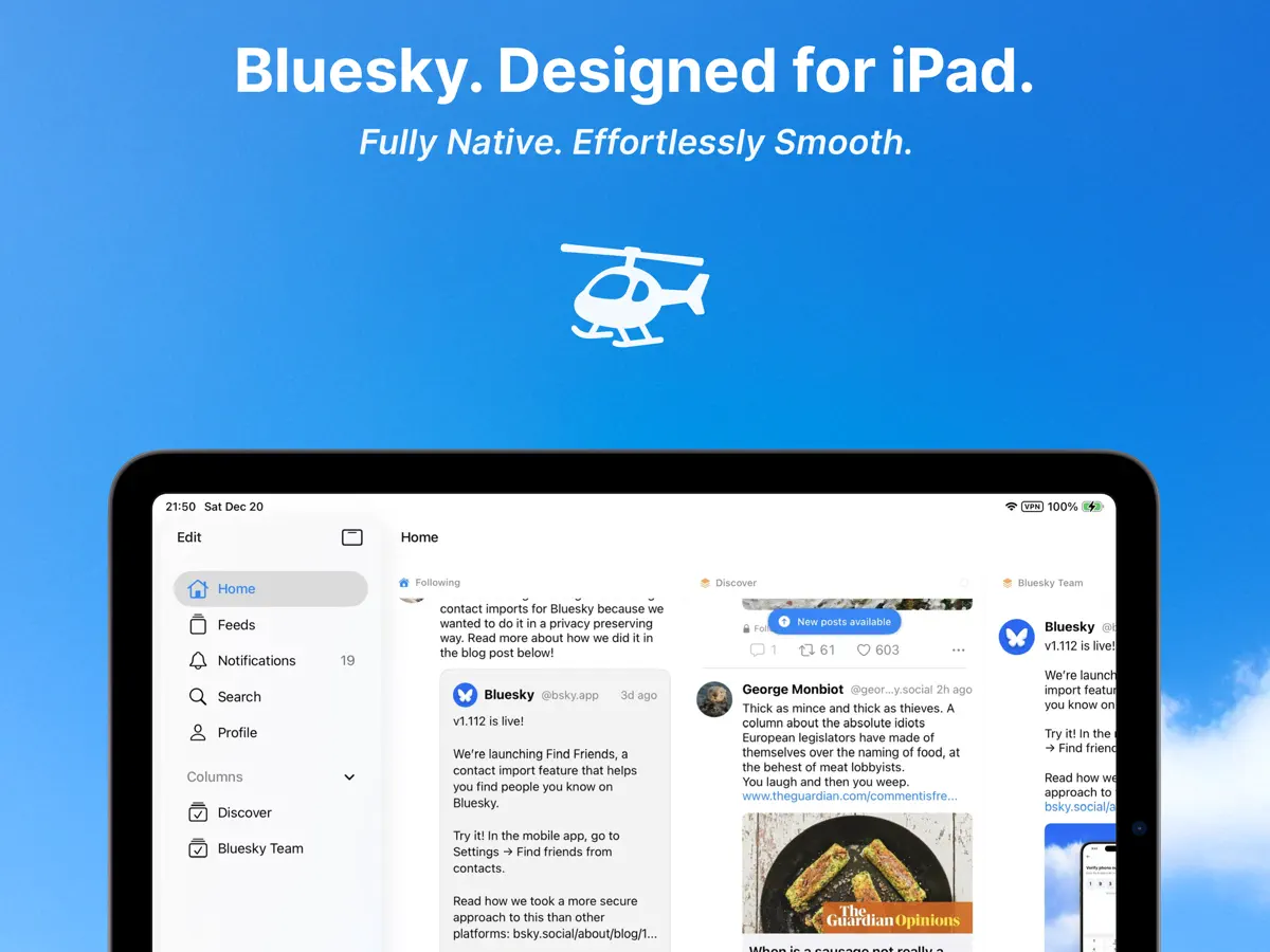 Helico for Bluesky — iPad screenshots 1