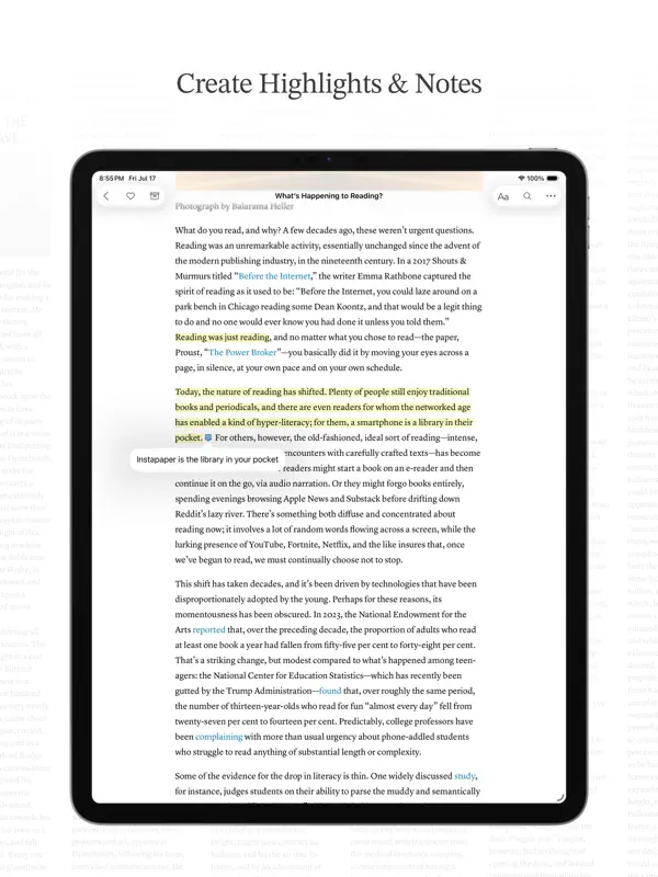 Instapaper — iPad 스크린샷 4