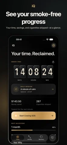 iQ: Quit Smoking Tracker — iPhone 스크린샷 1