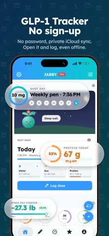 Jabby GLP-1 Medication Tracker — iPhone 스크린샷 1