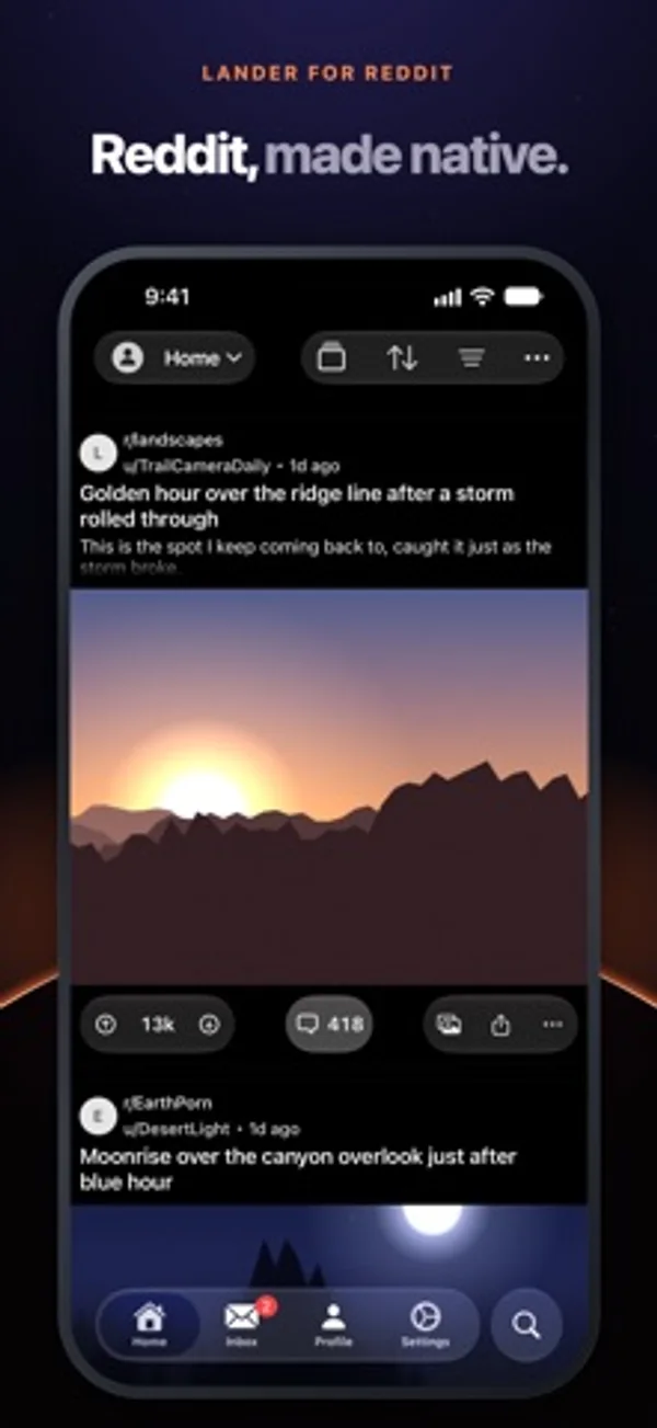 Lander for Reddit — iPhone screenshots 1