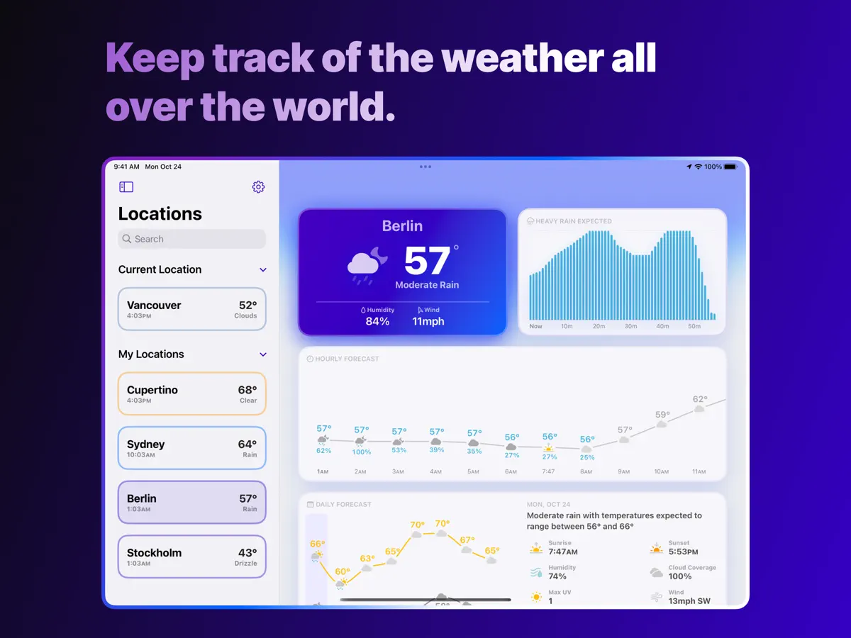 Mercury Weather — iPad 截图 2