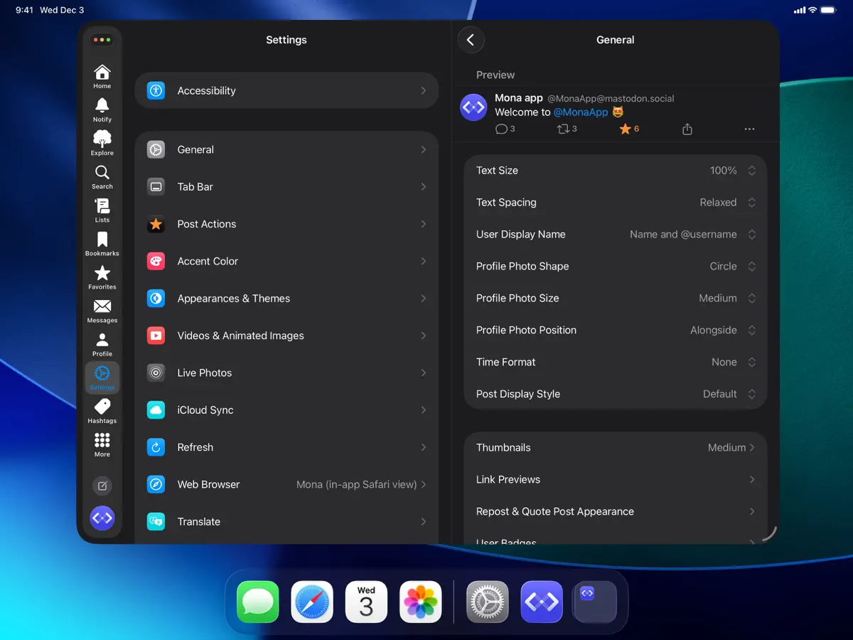Mona for Mastodon — iPad スクリーンショット 3