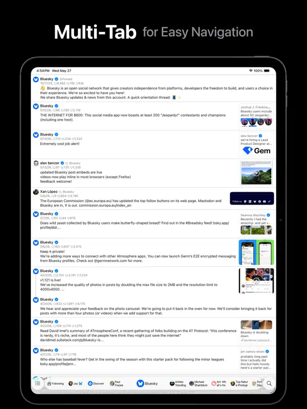 MultiTab for Bluesky — iPad screenshots 1