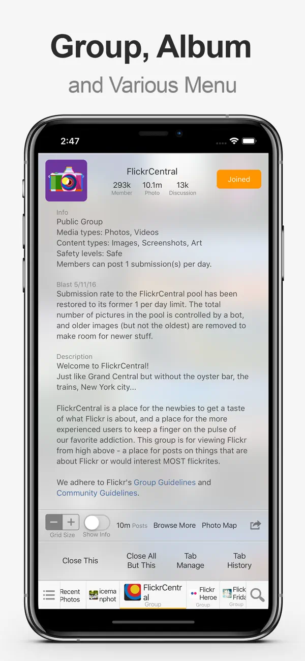MultiTab for Flickr — iPhone screenshots 4