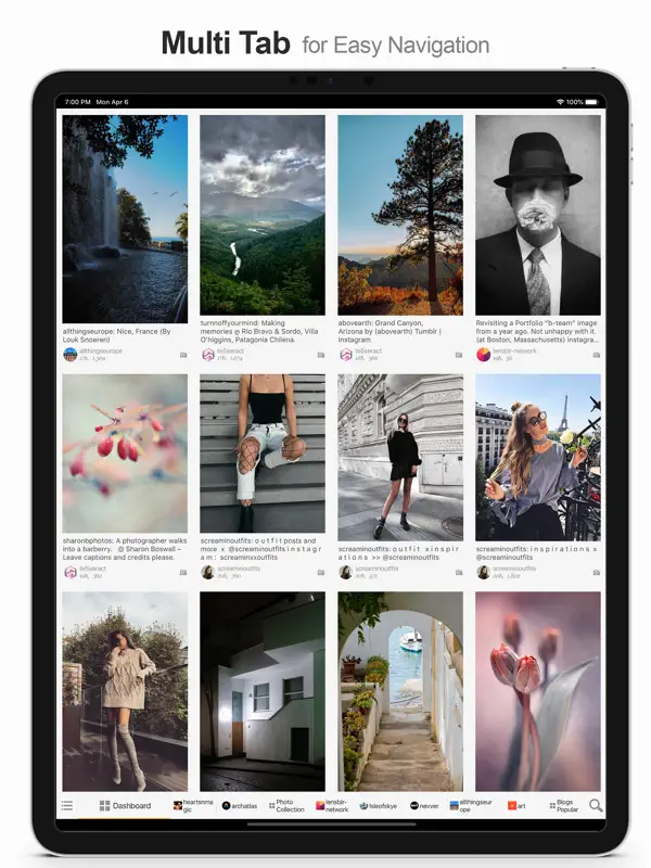 MultiTab for Tumblr — iPad screenshots 1