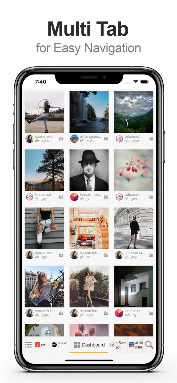 MultiTab for Tumblr — iPhone screenshots 1