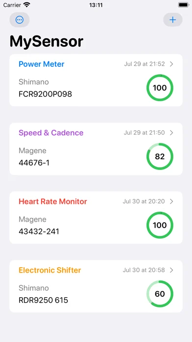 MySensor²:Bike Sensor Battery — iPhone 스크린샷 1