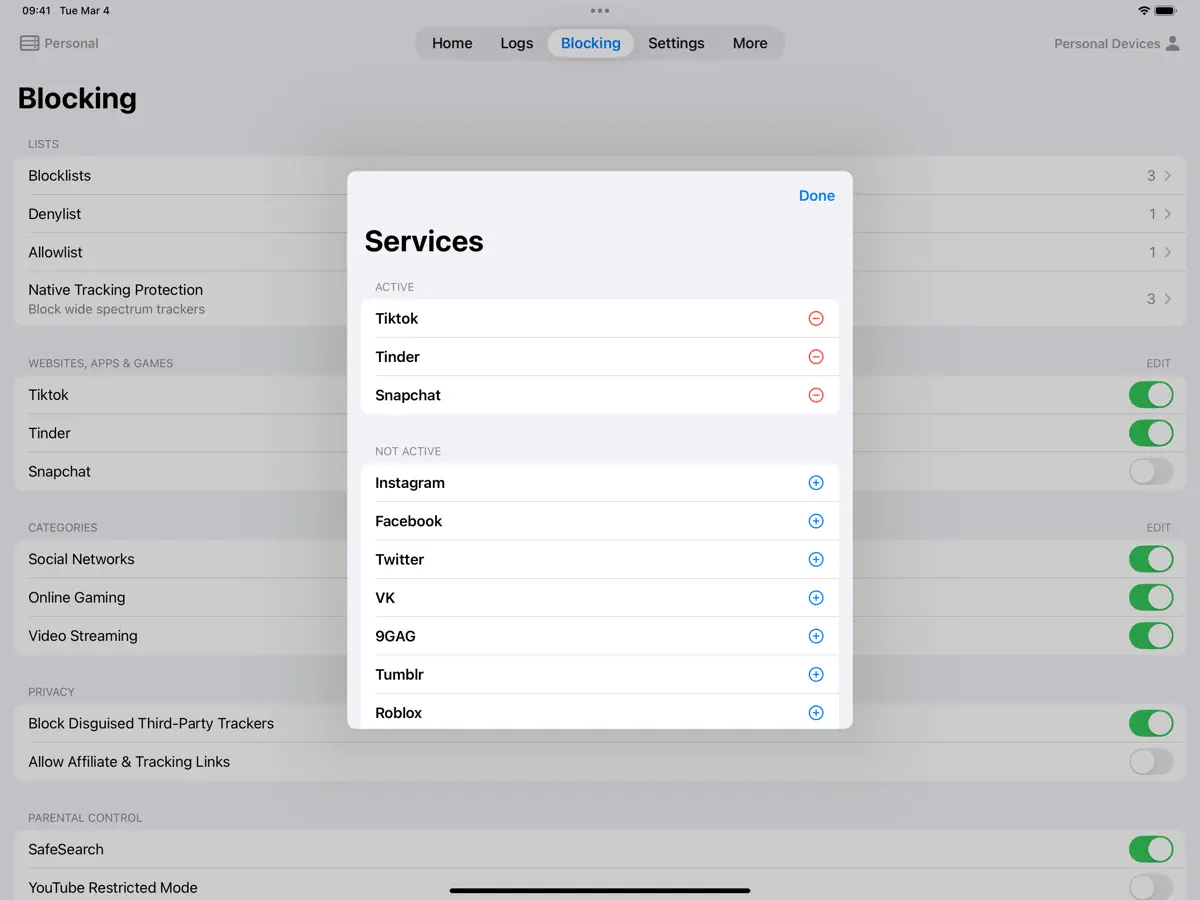 NextDNS Remote — iPad screenshots 4