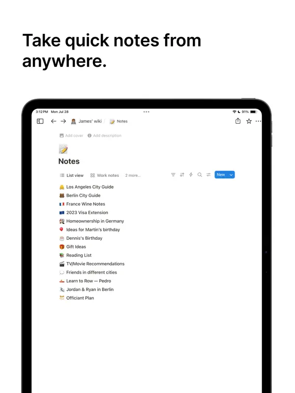 Notion — iPad screenshots 5