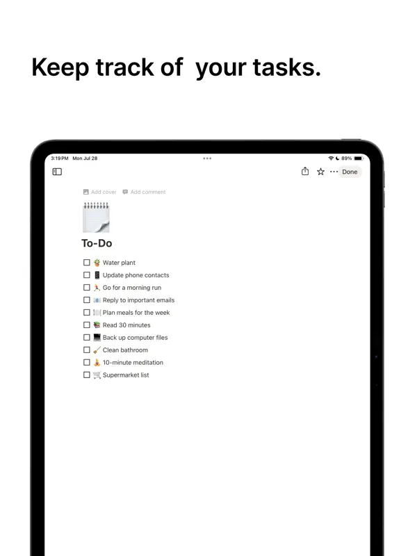 Notion — iPad screenshots 6